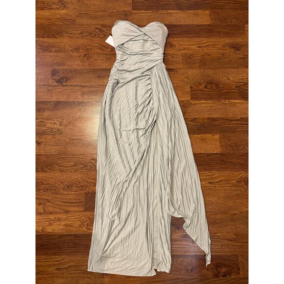 Jluxlabel Women’s Roe Drape Strapless Maxi Dress Light Green Size Small NWT - Picture 3 of 11